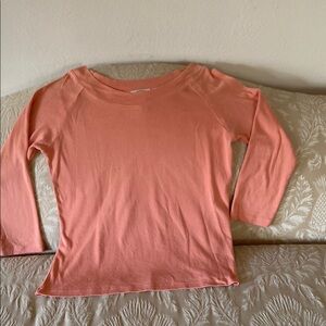 Talbots 100% cotton boat neck peach color 3/4 sleeve top very good condition XL